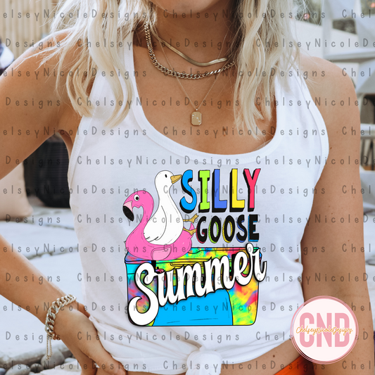 Silly Goose Summer PNG - Bright Summer PNG - Retro Bright Summer PNG - Goose Summer Digital Design