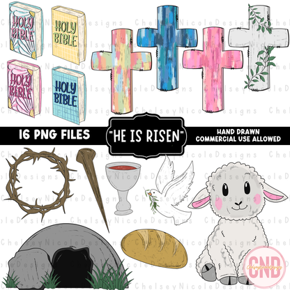 He Is Risen Clipart Bundle