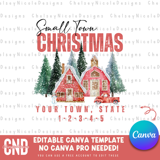 Classic Small Town Christmas - Canva Template