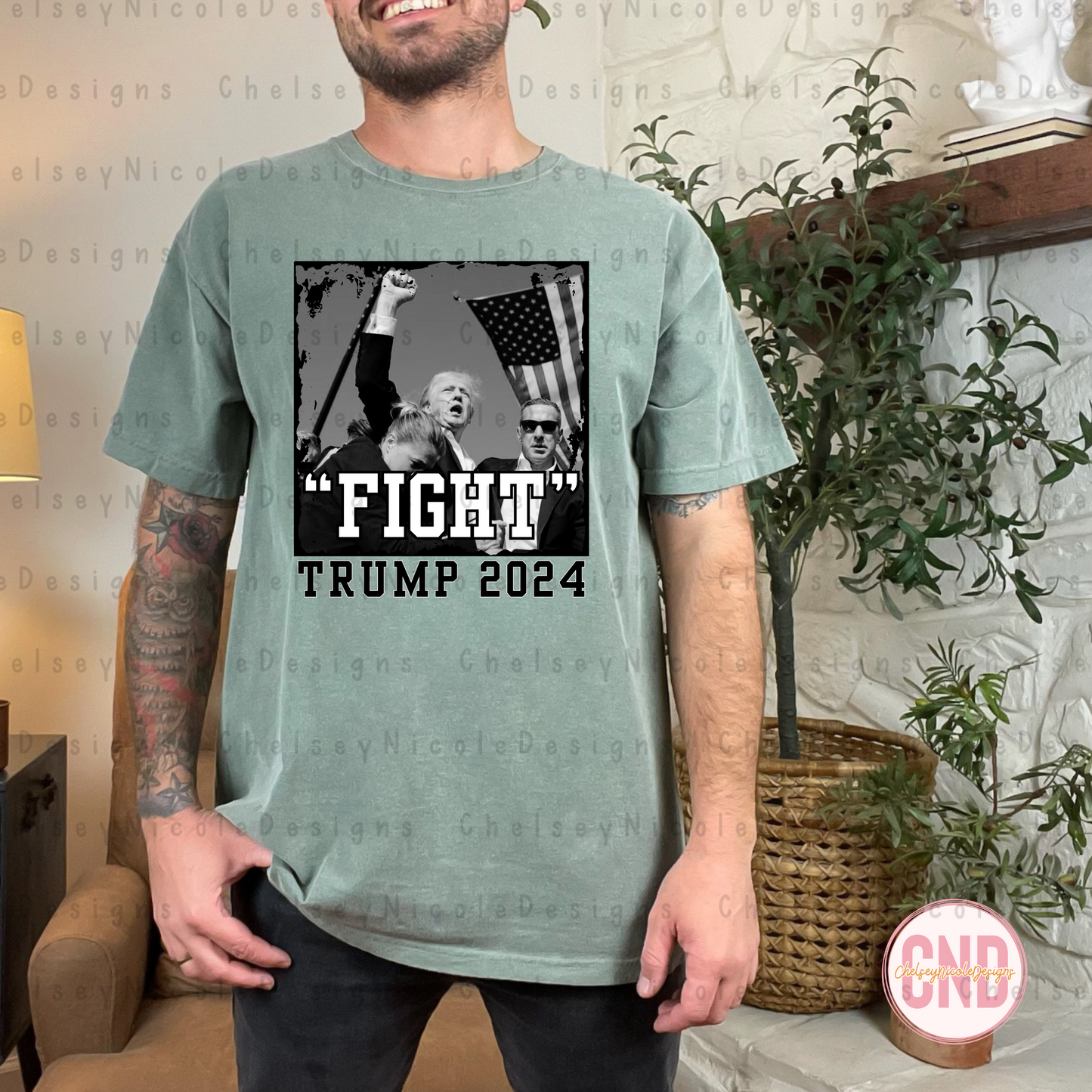 Donald Trump "FIGHT" PNG | Donald Trump Shot PNG | Trump 2024 T shirt design