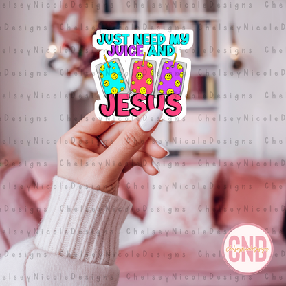 I just need my juice and Jesus PNG - Retro Bright Christian PNG - Happy Juice Pouch - Juice and Jesus - 2 PNG files