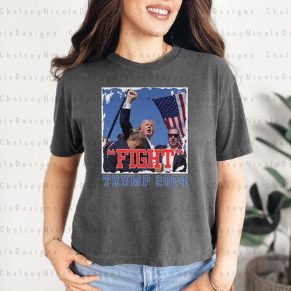 Donald Trump "FIGHT" PNG | Donald Trump Shot PNG | Trump 2024 T shirt design