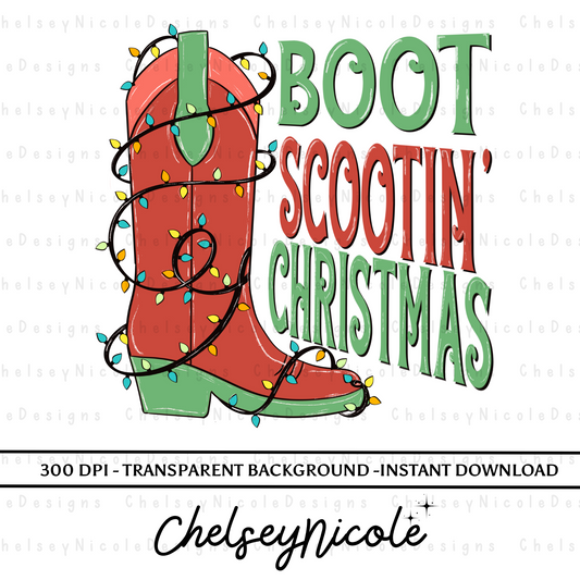 Boot Scootin Christmas PNG - Western Christmas PNG - Cowboy Christmas