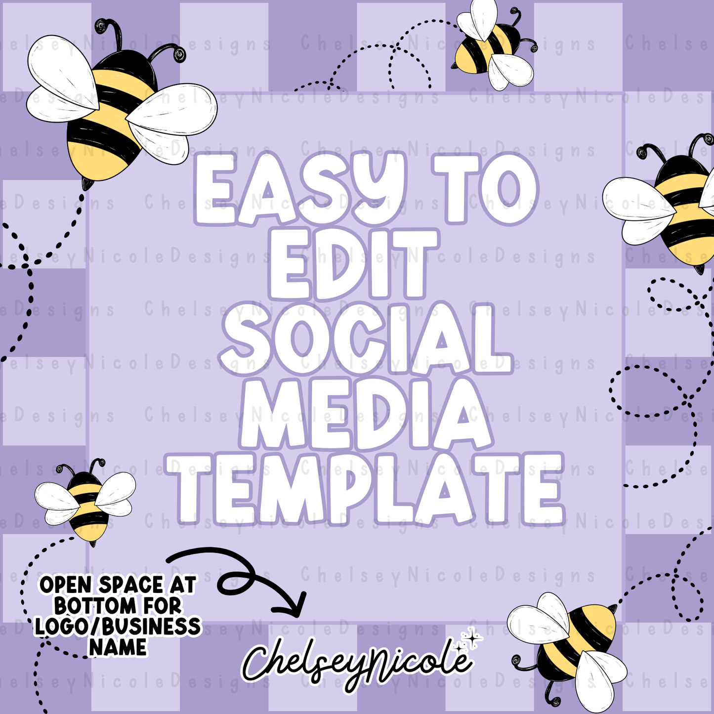 Spring Bee Social Media Graphics - Editable Canva Template Included