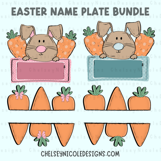 Easter Name Plate PNG - Hand Drawn Easter PNG - Easter Name Plate *BUNDLE*