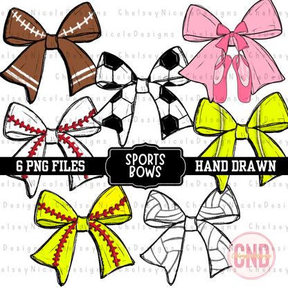 Sports Bow Clip Art Bundle