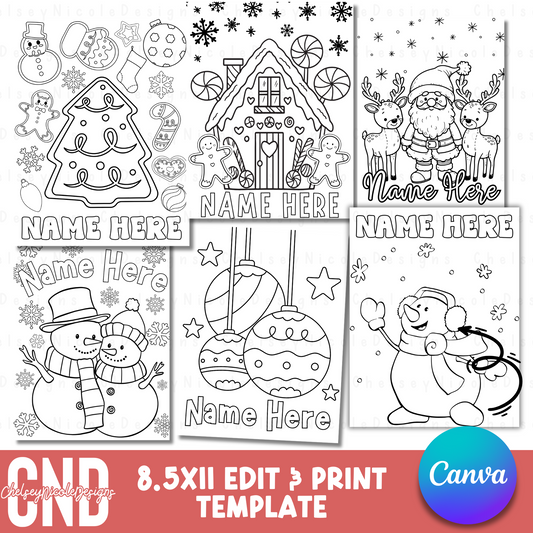 Editable/Personalized Christmas Coloring Sheets