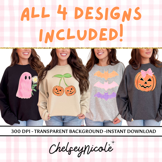 Glitter Ghoul Design Bundle - 4 Glitter Halloween Designs