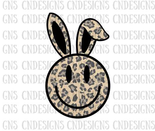 Leopard Easter Bunny PNg| Smiley Face Bunny png | Doodle Easter png| Easter png | Doodle Letter PNG