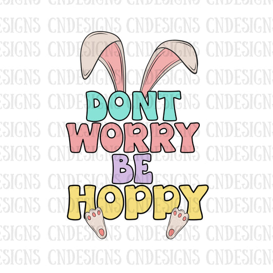 Don’t Worry Be Hoppy PNG | Doodle Easter png| Easter png | Doodle Letter PNG