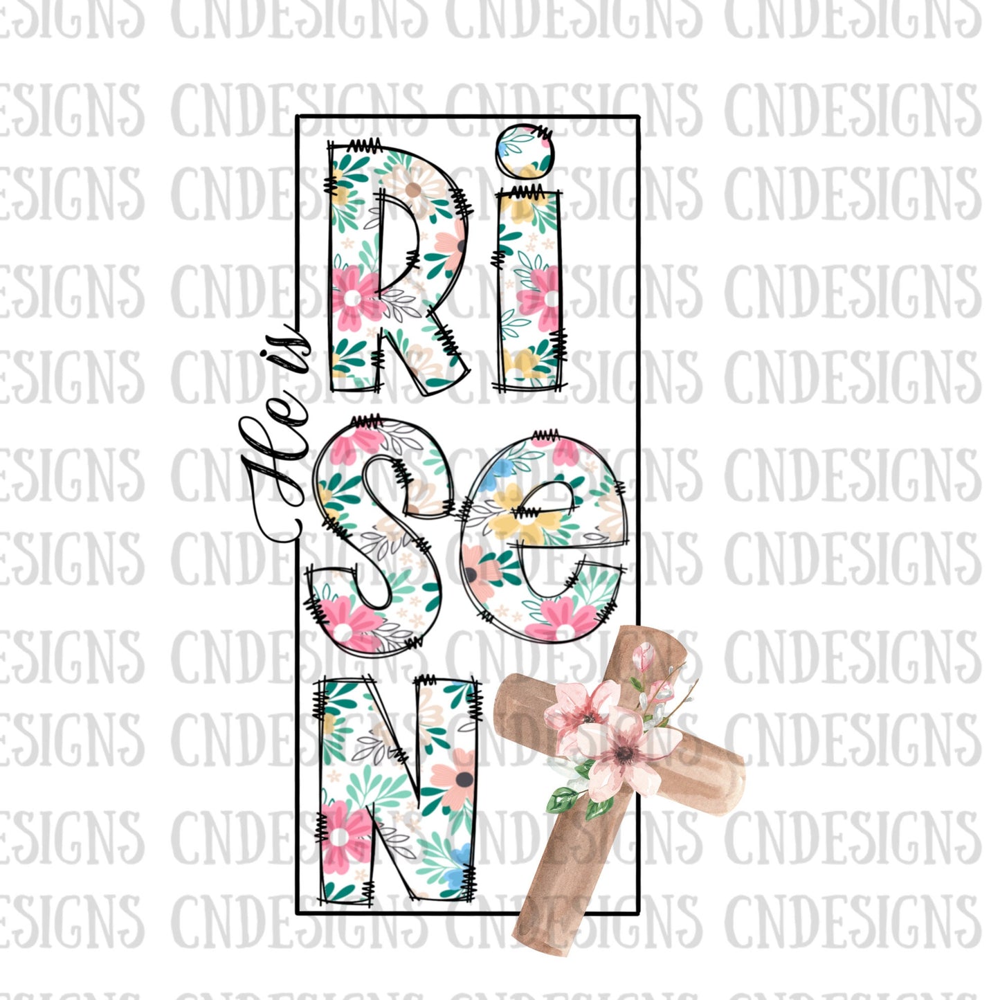 He is Risen doodle PNG | Doodle Easter png| Easter png | Doodle Letter PNG