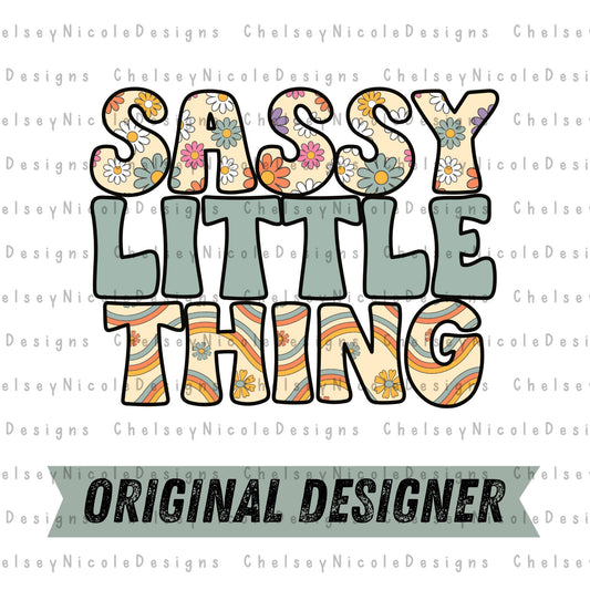 Sassy Little Thing PNG | Retro Sassy PNG | Floral Retro PNG | Sassy Little Soul png | Kids Retro Png