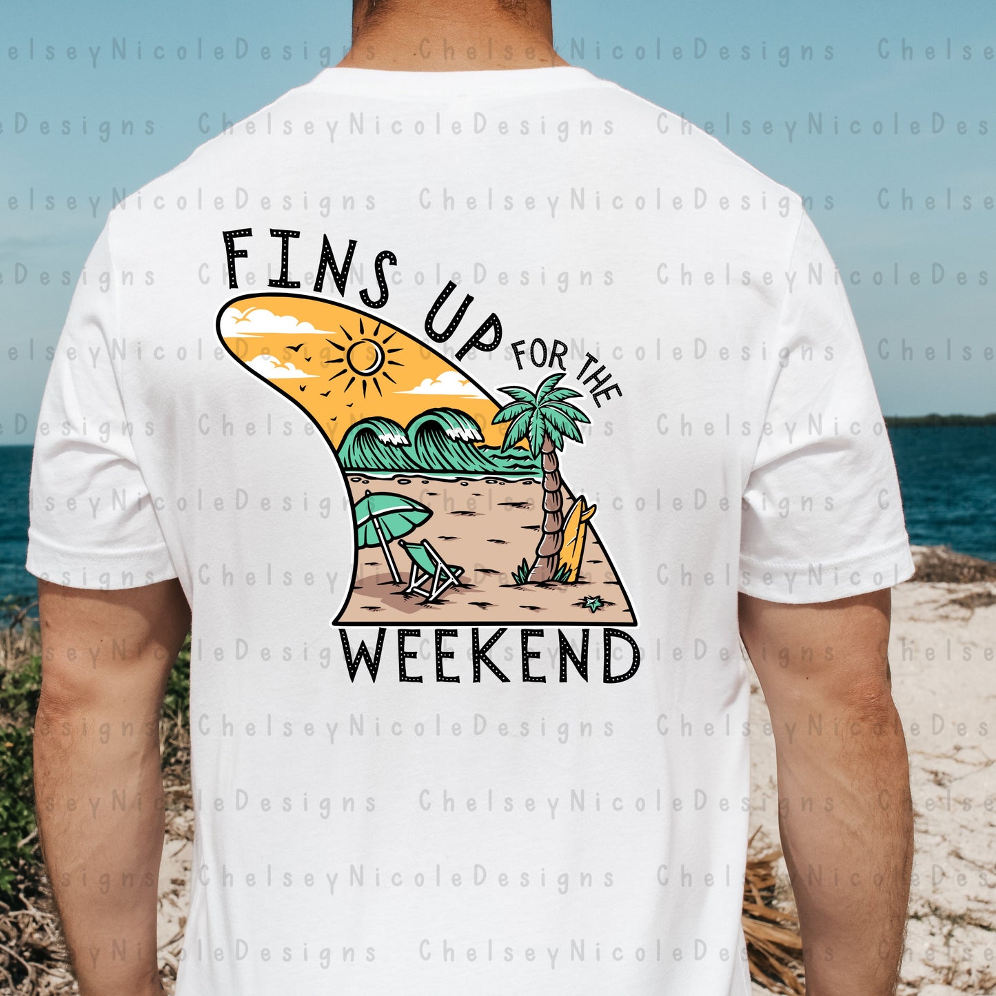 Fins Up For The Weekend PNG | Mens Summer PNG | Summer design | Beach PNG | Mens designs