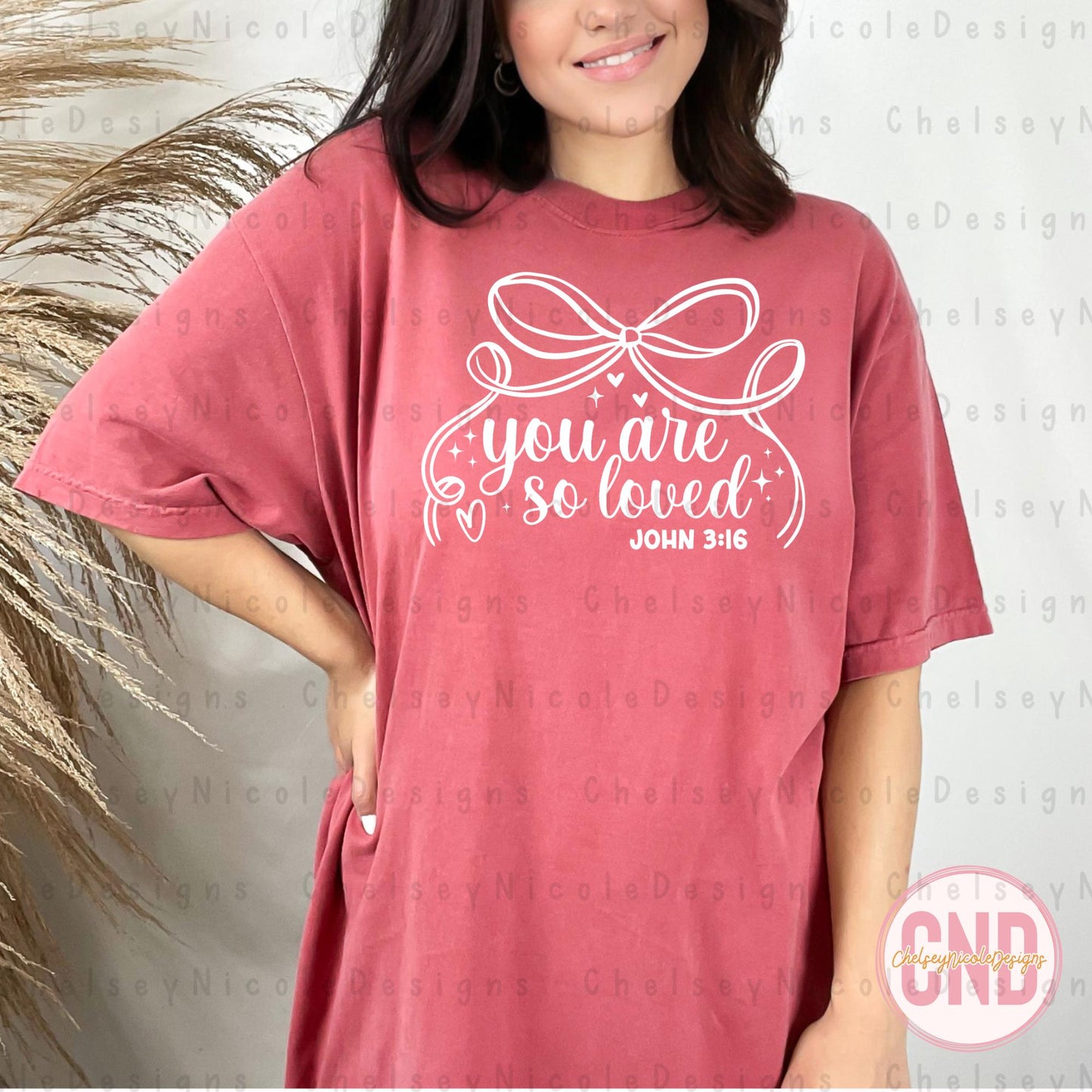 You Are So Loved PNG | Christian PNG with bow | Bible verse design | Simple Everyday PNG