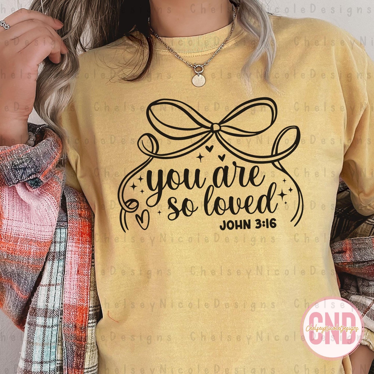 You Are So Loved PNG | Christian PNG with bow | Bible verse design | Simple Everyday PNG