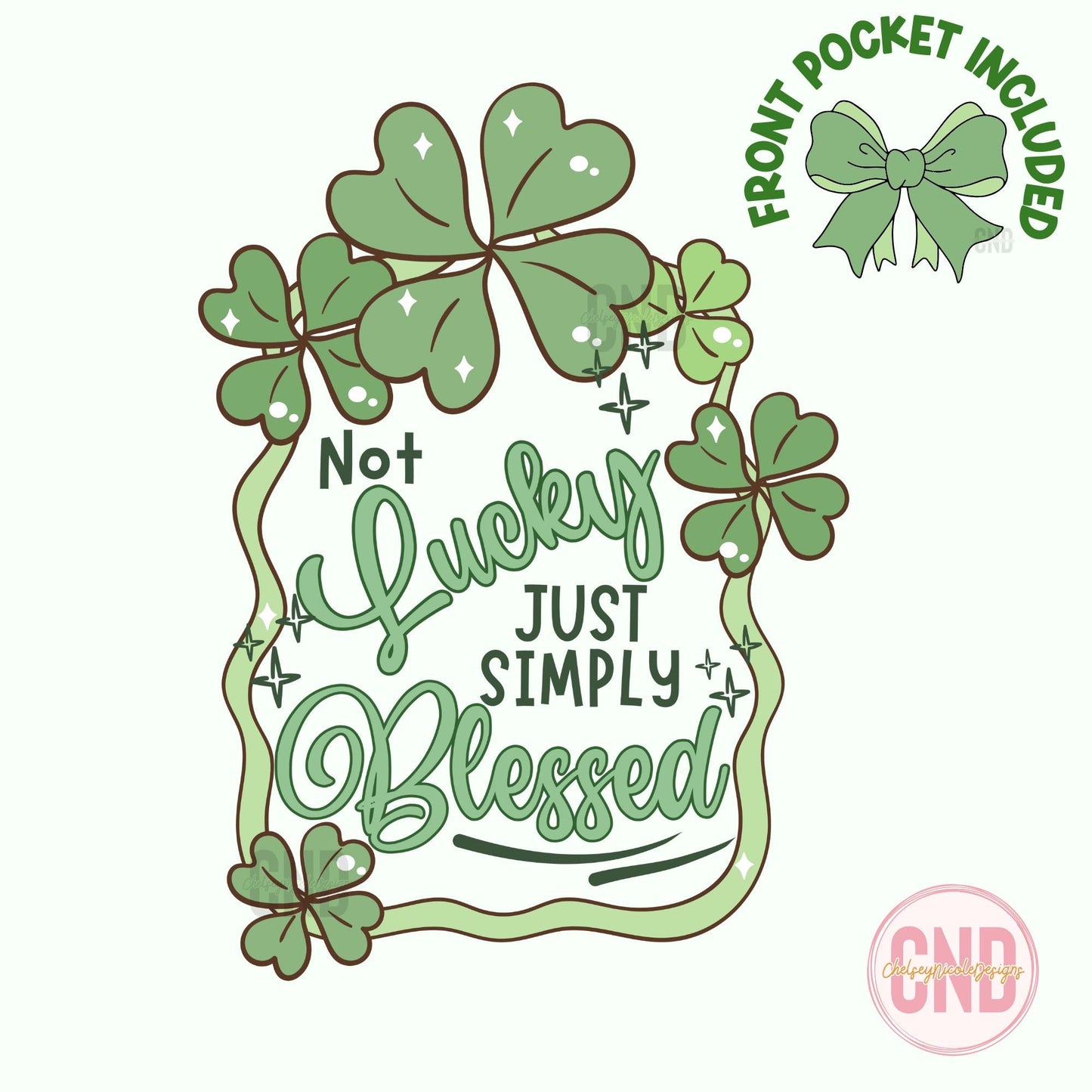 Not Lucky, Just Simply BLESSED png, Blessed St Patricks Day PNG, Blessed Retro St Paddys PNG, Christian St Patricks Day png